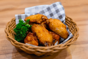 BBQ Chicken Wings in the basket