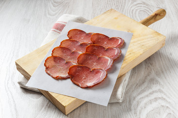 Iberian loin on wooden board