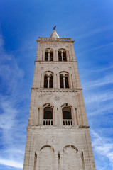 Fototapeta na wymiar Cathedral of St. Anastasia bell tower in Zadar.
