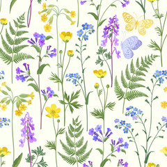 seamless floral pattern with spring flowers - 255803841