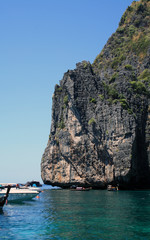 February 15, 2019. Krabi, Thailand. The famous Maya Bay beach on Koh Phi Phi Leh island.