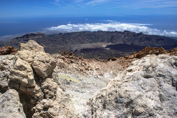 Krater Pico del Teide, Teneryfa, Kanary, Hiszpania - obrazy, fototapety, plakaty