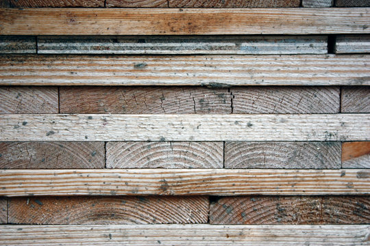 Dark wooden boards, planks. Natural aged wood, a natural process. Close-up. Stock Photos.