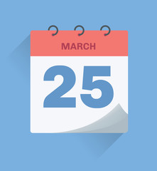 Day calendar with date March 25.