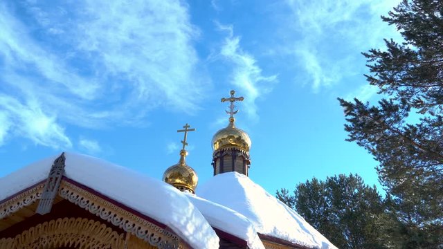 Domes of Christian churchers are made of gold .