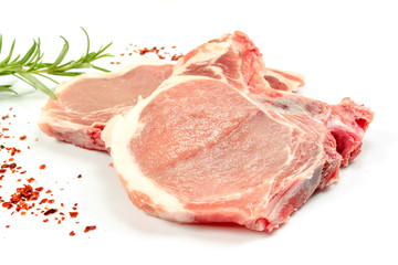 côtes de porc crues