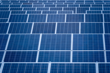 Solar panels in a row, solar panels grid, close up. photovoltaic system