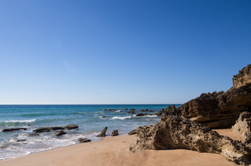 Fototapeta na wymiar Cadiz rocky beach