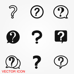 Information support, question mark icon vector sign symbol for design