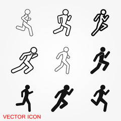 Running Icon vector sign symbol for design