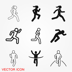 Running Icon vector sign symbol for design