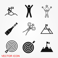 Obraz premium Victory icon vector sign symbol for design