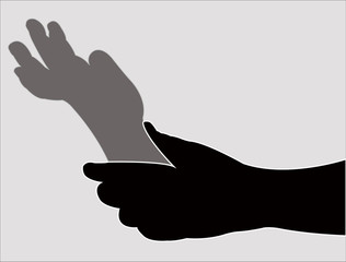 hands silhouette vector