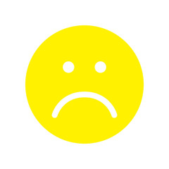 Sad face icon. Unhappy face symbol.