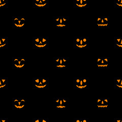 Jack-o-lanterns seamless pattern.