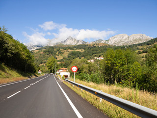 Vistas del pueblo de Potes en Asturias, verano de 2018
