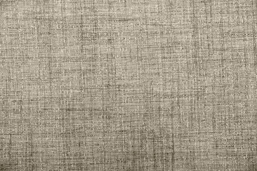 Naklejka na ściany i meble Hessian sackcloth burlap woven texture background / cotton woven fabric background with flecks of varying colors of beige and brown. with copy space. office desk concept.