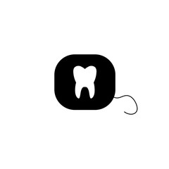 Dental floss icon, logo isolated on white background