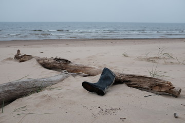 Fisherman's boot at the seaside.