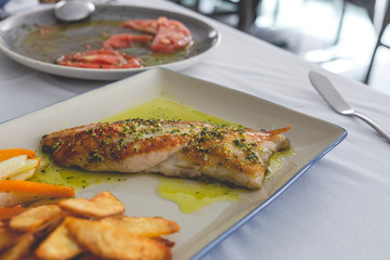 Restaurant table ready to eat
