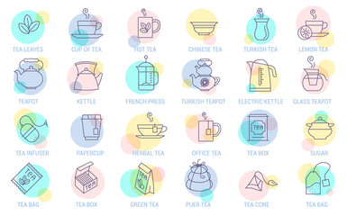 tea vector icon set