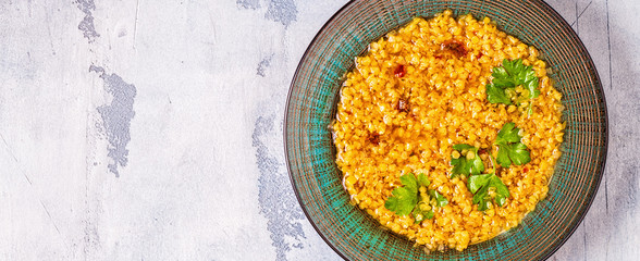 Lentil soup (Masoor Dal or Dal Tadka Curry)