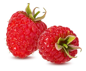 Fresh raspberry isolated on white background