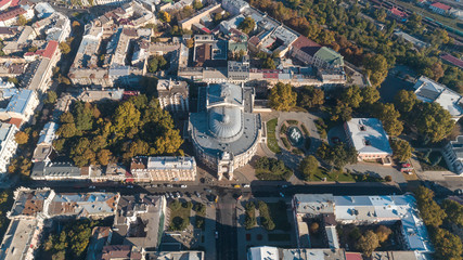 Fototapeta premium Odessa Opera and Ballet Theater, Ukraine. Aerial view