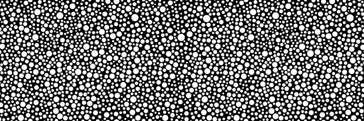 Contemporary screensaver with elements of geometry. Wide-screen background with randomly scattered circles for a bold and catchy decision in style or a new trend. Seamless pattern if vertical. 