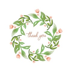 Frame leaf floral watercolour green vector background