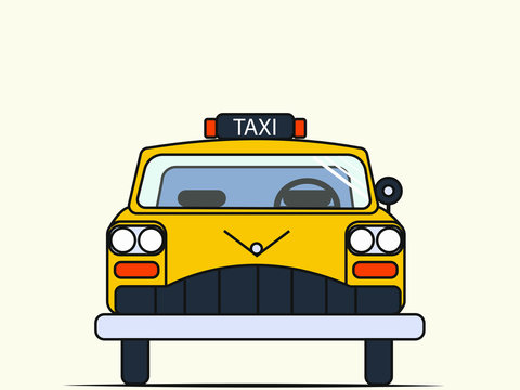 Retro Taxi Flat Design