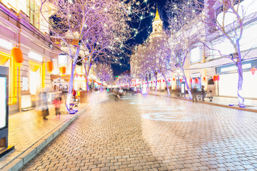 Obraz premium Central Avenue (Zhongyang Street). Located in Harbin, Heilongjiang, China.