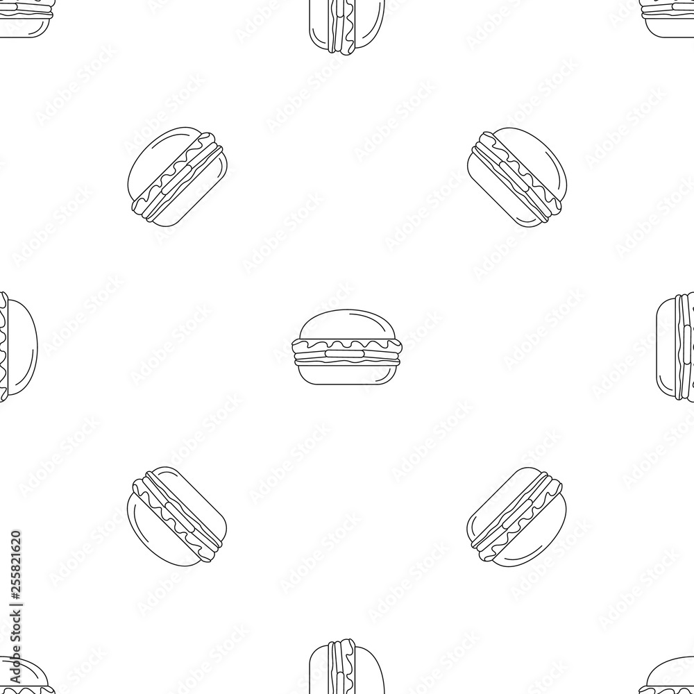 Poster fresh burger pattern seamless vector repeat geometric for any web design