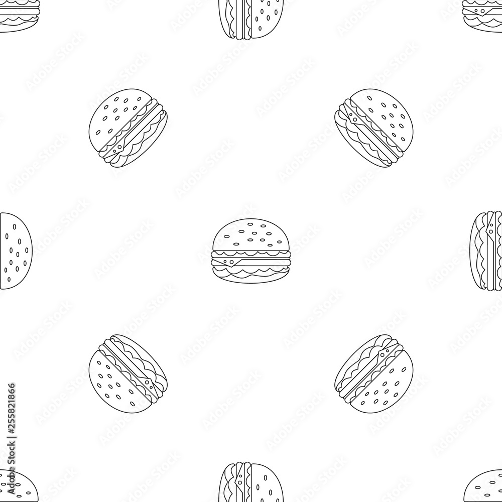 Poster unhealthy burger pattern seamless vector repeat geometric for any web design