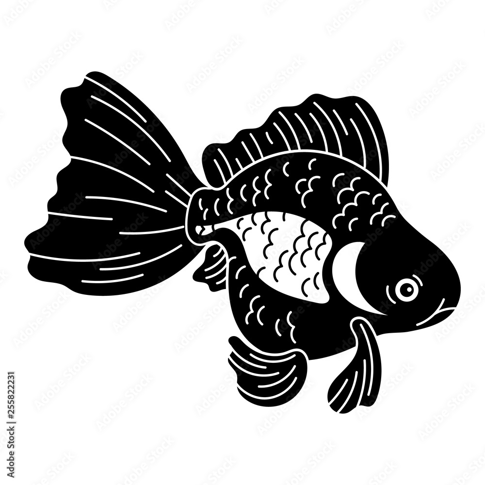 Poster goldfish icon. simple illustration of goldfish vector icon for web design isolated on white backgrou