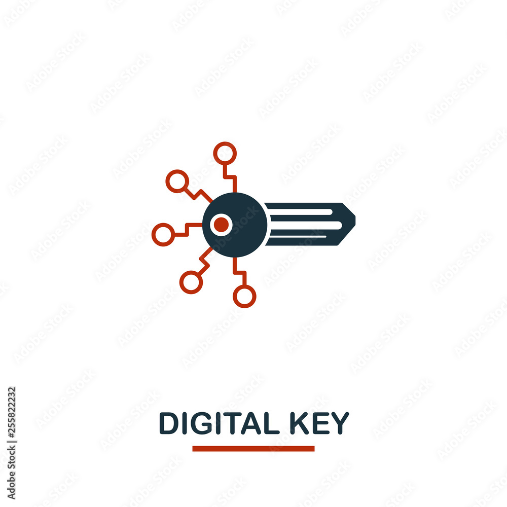Aufkleber digital key icon. creative two colors design from crypto currency icons collection. simple pictogram