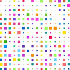 Colorful squares on a white background. 