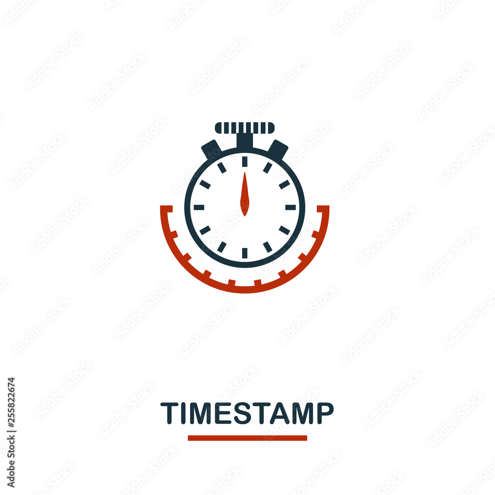 Poster timestamp icon. creative two colors design from crypto currency icons collection. simple pictogram t