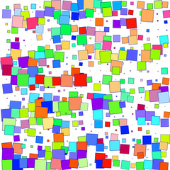 Colorful squares on a white background. 