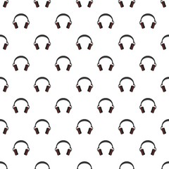 Modern headphones pattern seamless vector repeat for any web design