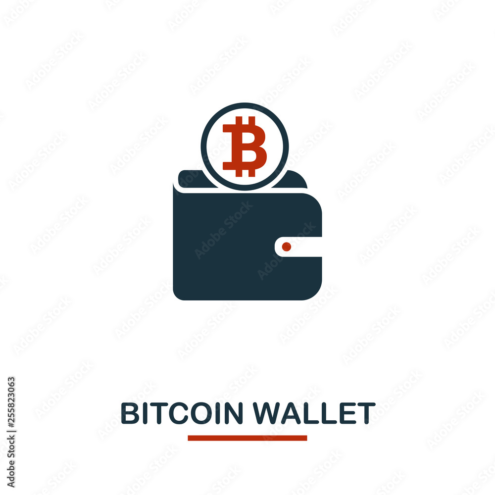 Aufkleber bitcoin wallet icon. creative two colors design from crypto currency icons collection. simple pictog