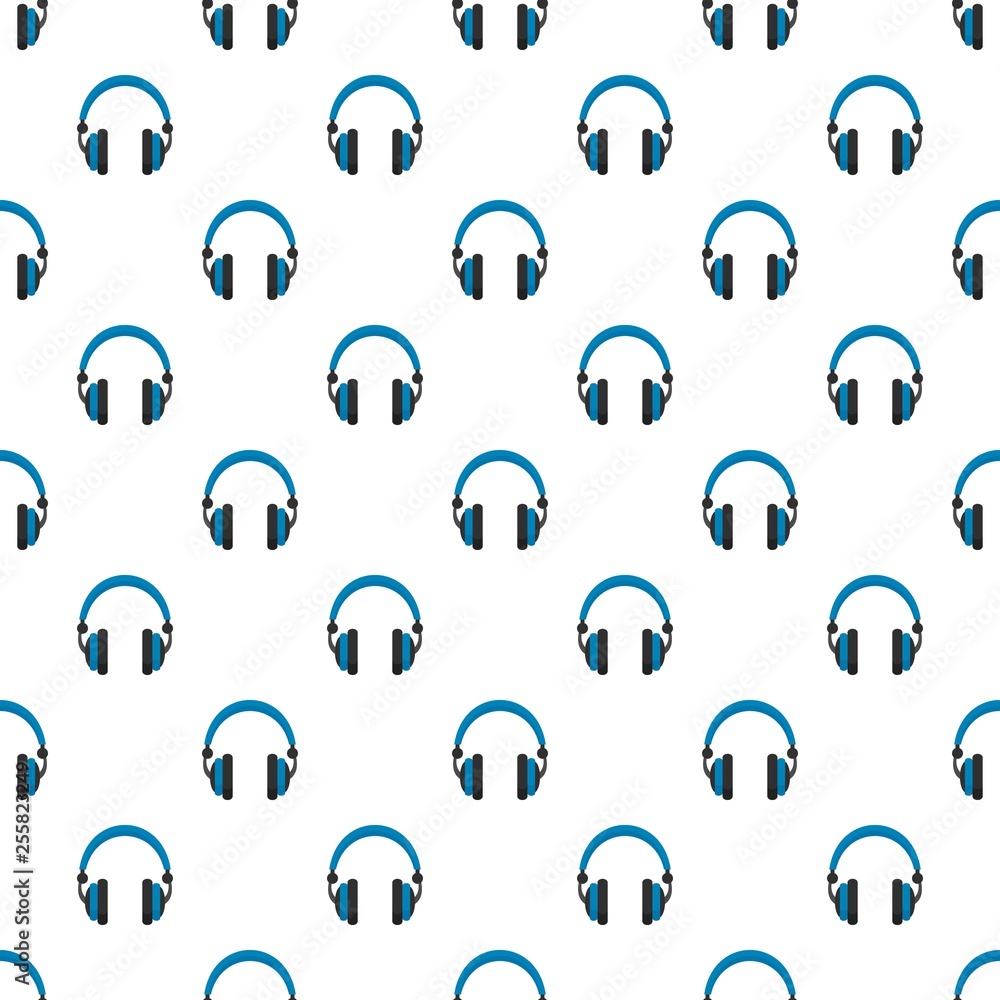 Poster retro headphones pattern seamless vector repeat for any web design