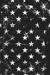 Grunge pattern with stars. Vertical black and white backdrop.