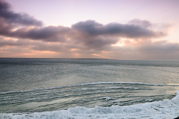 Sunset over Pucka Bay (Zatoka Pucka [PL]). 