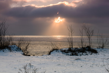 Sunset over Pucka Bay (Zatoka Pucka [PL]). 