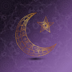 Ramadan Kareem greeting design illustration.