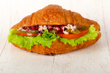 Croissant with meat