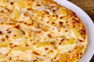 Pineapple pizza with cheese
