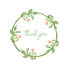 Frame leaf floral watercolour green vector background