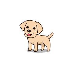 Vector cartoon character cute labrador retriever puppy dog for design.
